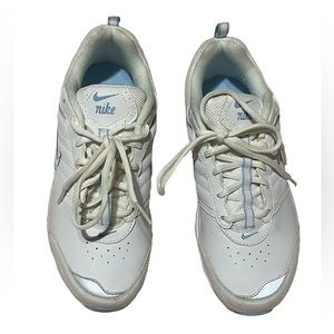 Nike View II Women’s Shoes Size 7.5 White & Ice Blue Walking Laces Comfort